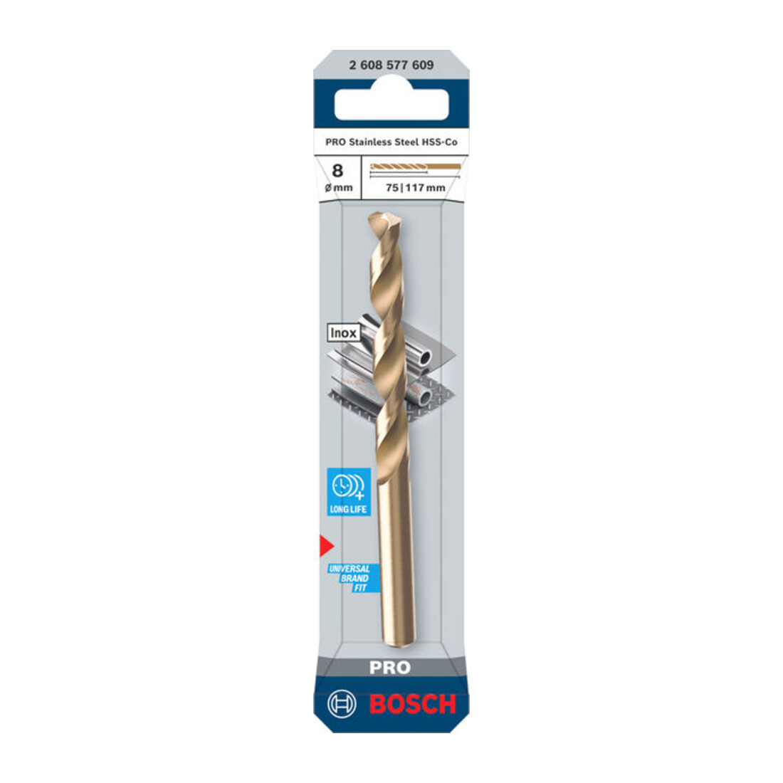 Bosch PRO Stainless Steel HSS-Co Spiralbohrer, 8 x 75 x 117 mm