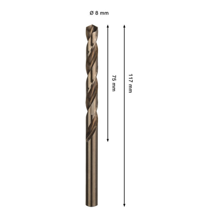 Bosch PRO Stainless Steel HSS-Co Spiralbohrer, 8 x 75 x 117 mm