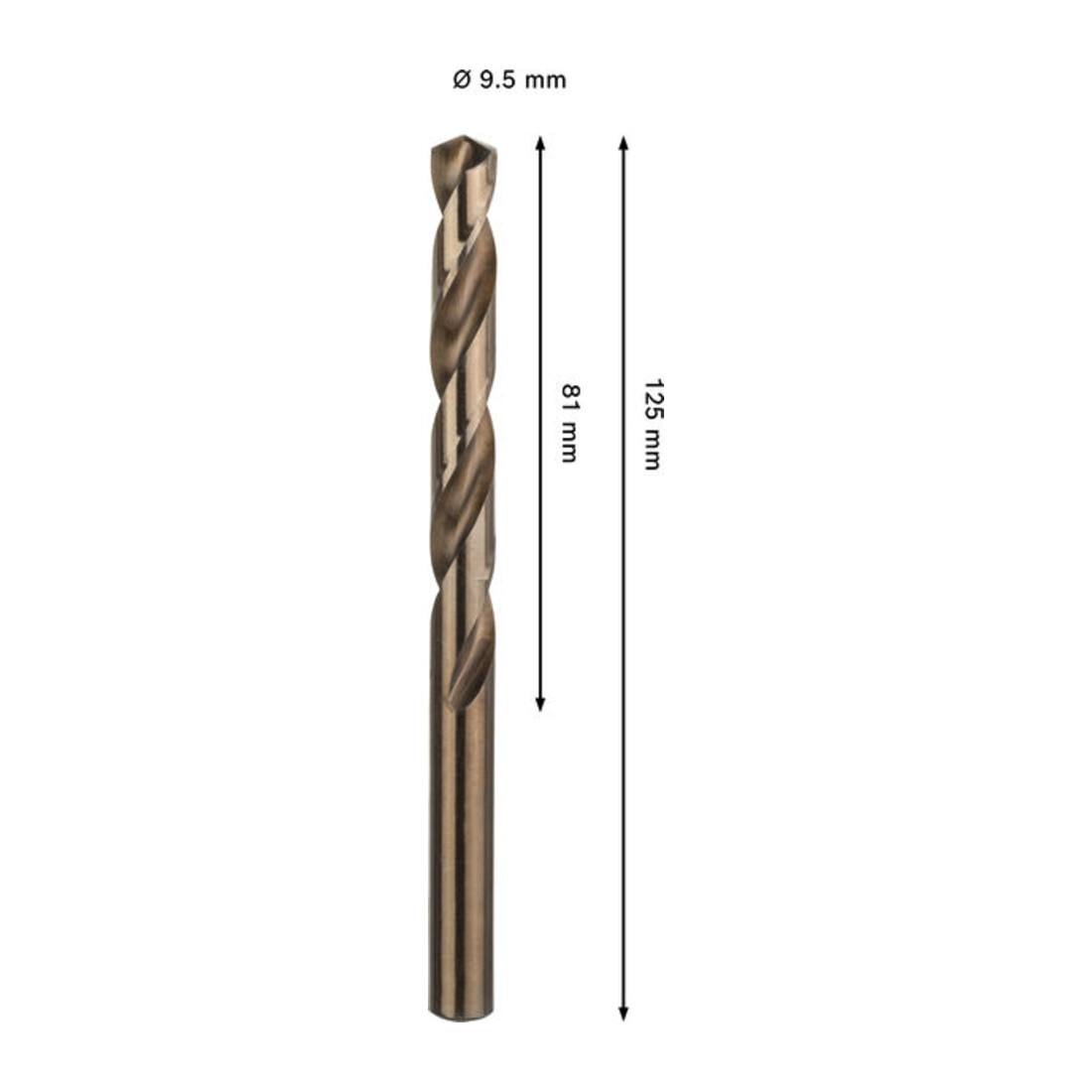 Bosch PRO Stainless Steel HSS-Co Spiralbohrer, 9,5 x 81 x 125 mm