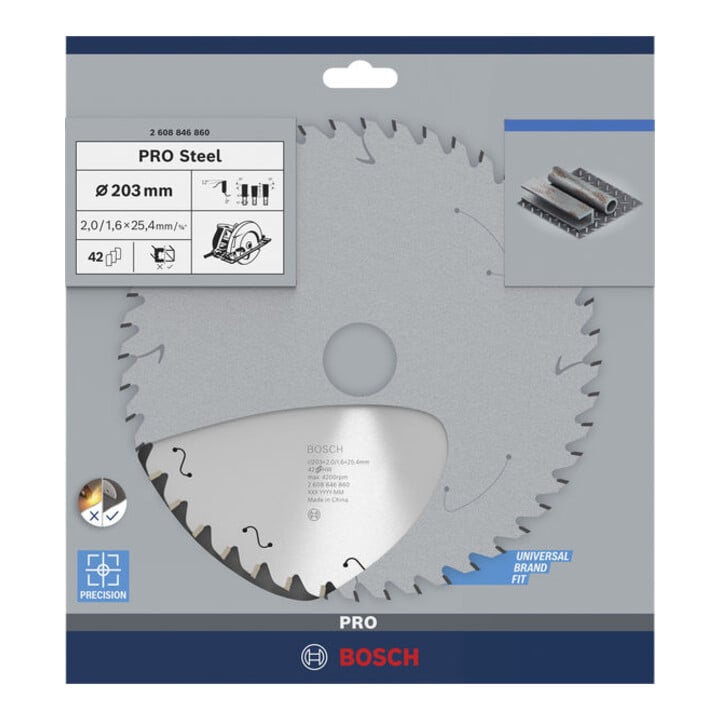 Bosch PRO Stalen snoer cirkelzaagblad, 203 x 2 x 25,4 mm