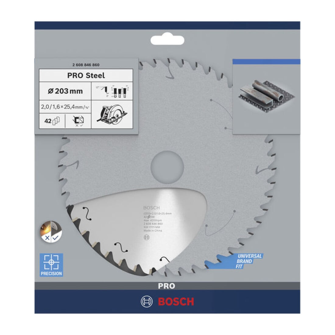 Bosch PRO Stalen snoer cirkelzaagblad, 203 x 2 x 25,4 mm