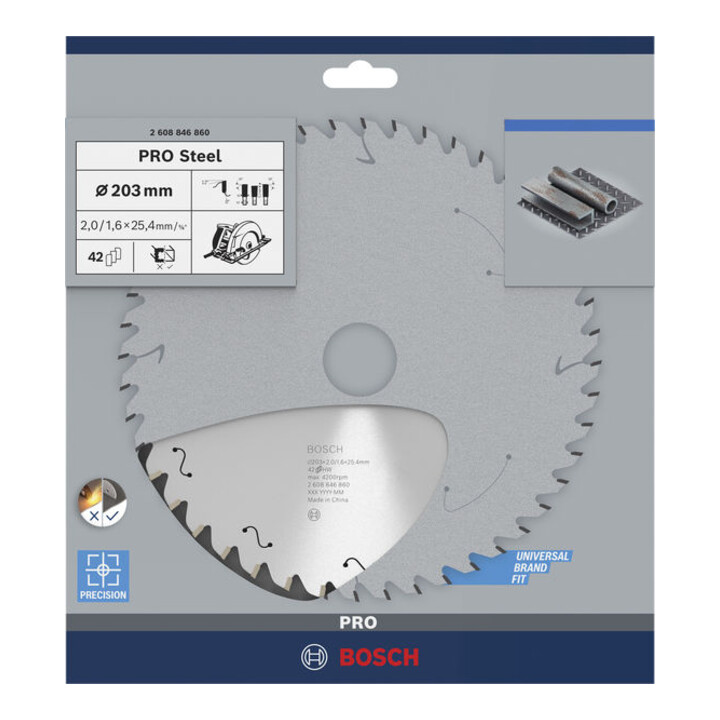 Bosch PRO Steel corded Kreissägeblatt, 203 x 2 x 25,4 mm