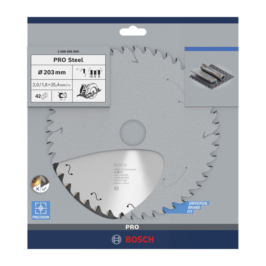 Bosch PRO Steel corded Kreissägeblatt, 203 x 2 x 25,4 mm