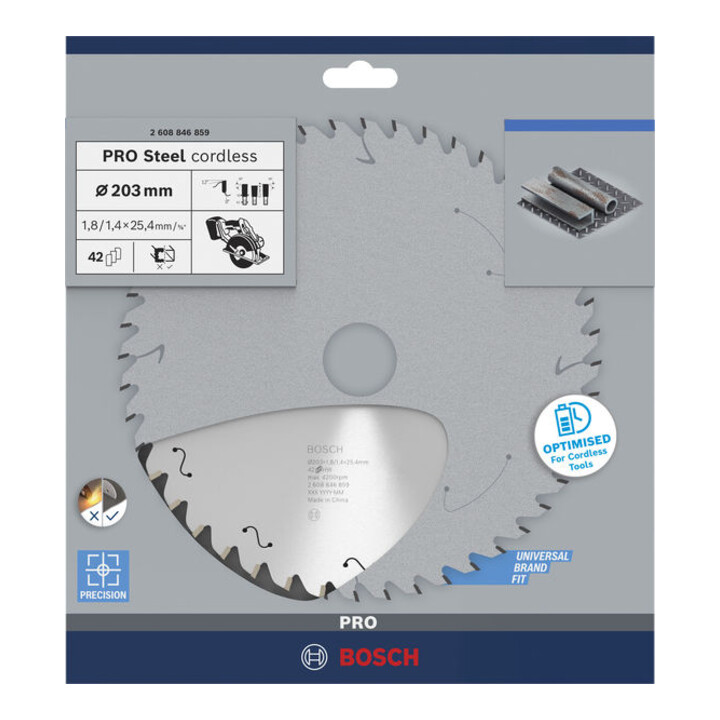 Bosch PRO Steel draadloze cirkelzaagblad, 203 x 1,8 x 25,4 mm