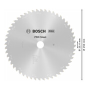Bosch PRO Steel Sägeblatt Kreissägeblatt für Kreissägen, 254 x 2,2 x 25,4 mm, T52-2