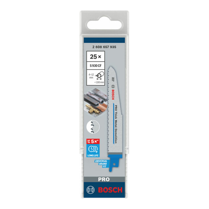 Bosch PRO Thick Metal Demolition S930CF Säbelsägeblatt, 1,6 x 22 x 150 mm, 25-tlg.