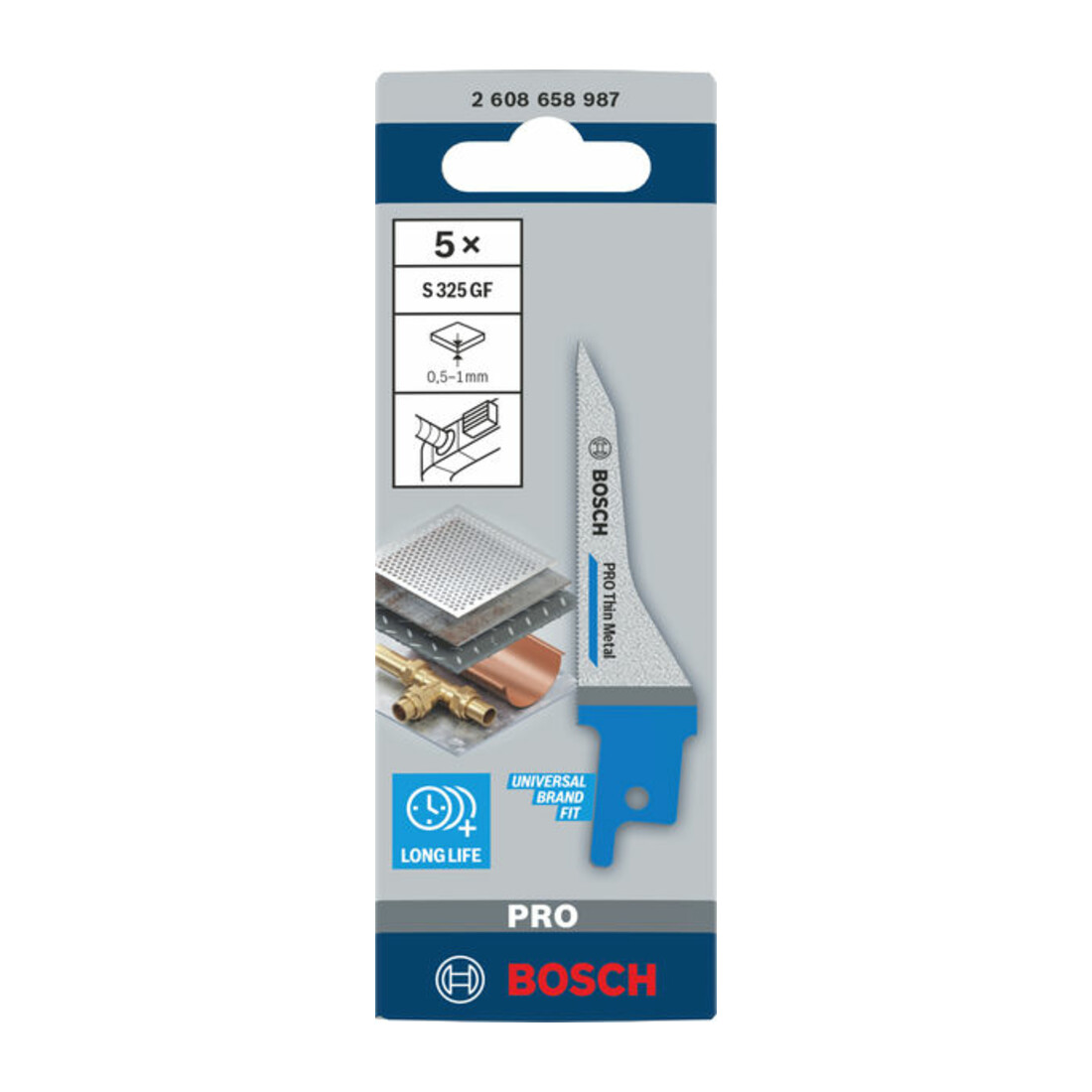 Bosch PRO Thin Metal S325GF Säbelsägeblatt, 1,25 x 7 x 85 mm, 5-tlg.
