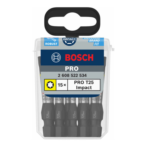 Bosch PRO Torx Impact Bit, T25, 55 mm, 15-tlg.