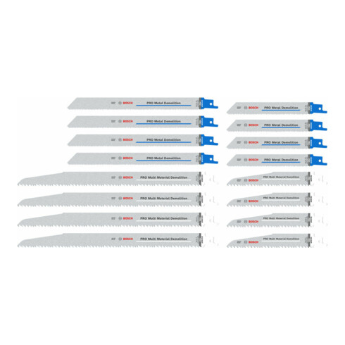 Bosch PRO Tough Box Demolition Säbelsägeblatt Set, 16-tlg.