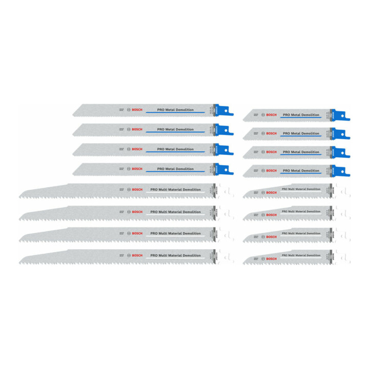 Bosch PRO Tough Box Demolition Säbelsägeblatt Set, 16-tlg.