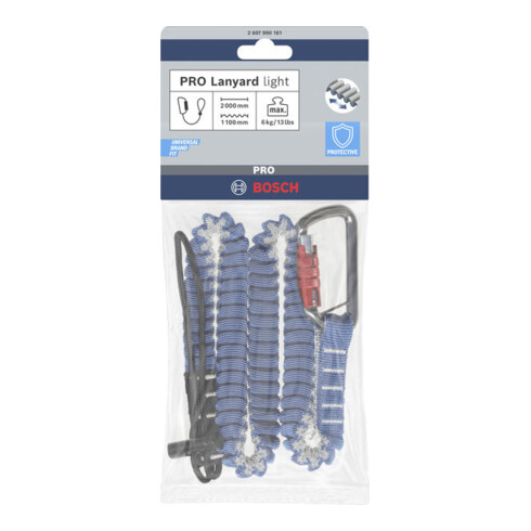 Bosch PRO Umhängeband, leicht, 6 kg, 1 Karabiner und 1 runde Kordelschlaufe