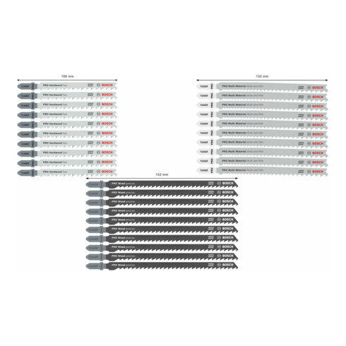 Bosch PRO Wood and Metal Rough Cut Stichsägeblatt Set, 100 mm, 30-tlg.