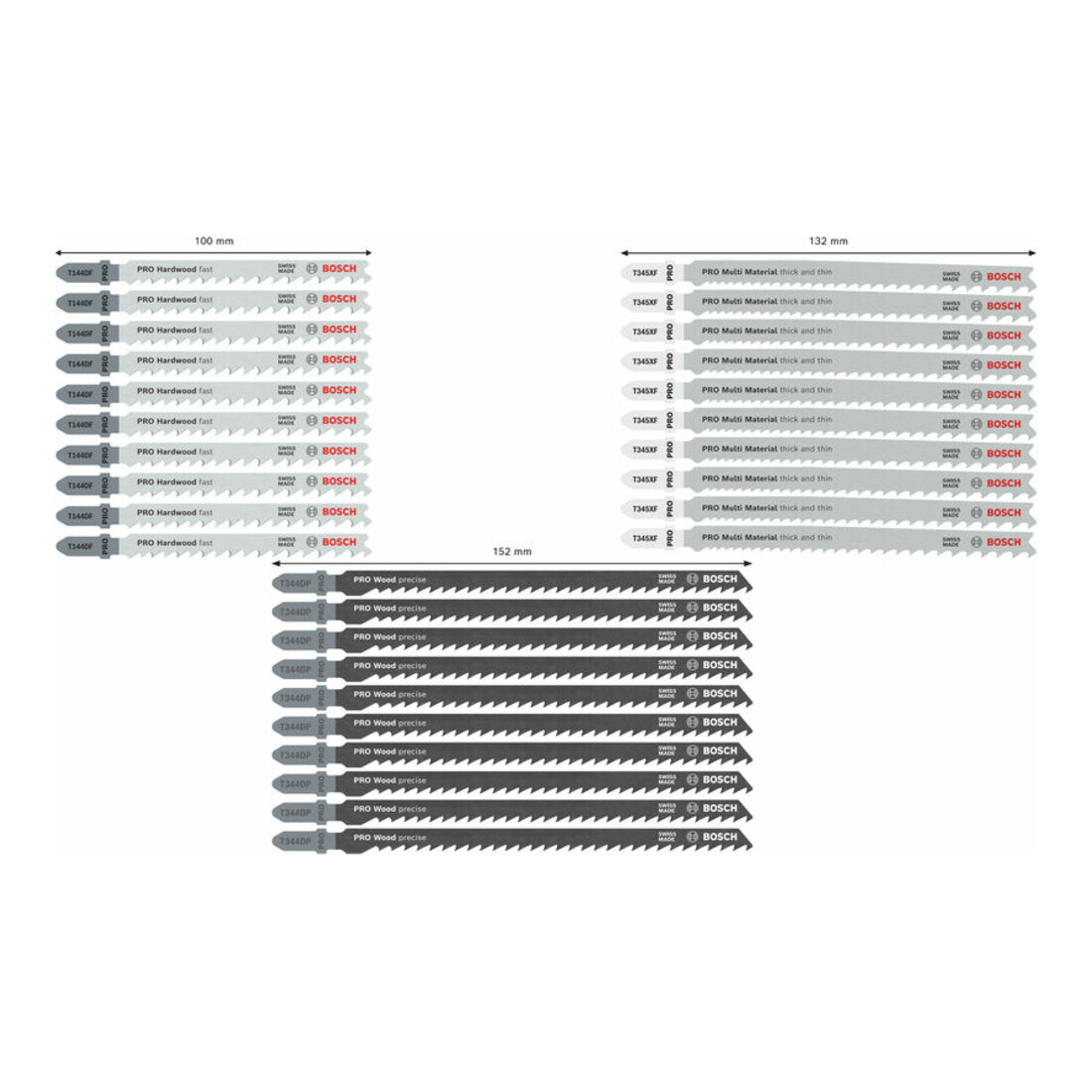 Bosch PRO Wood and Metal Rough Cut Stichsägeblatt Set, 100 mm, 30-tlg.
