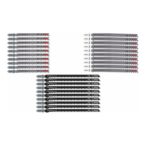 Bosch PRO Wood and Metal Rough Cut Stichsägeblatt Set, 100 mm, 30-tlg.
