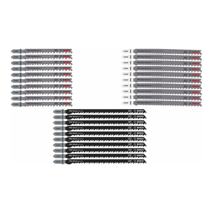 Bosch PRO Wood and Metal Rough Cut Stichsägeblatt Set, 100 mm, 30-tlg.