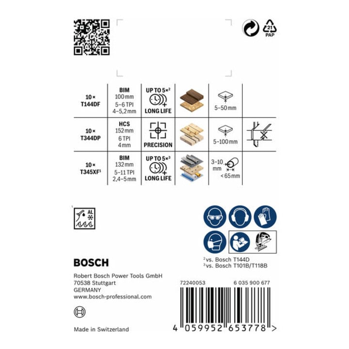 Bosch PRO Wood and Metal Rough Cut Stichsägeblatt Set, 100 mm, 30-tlg.