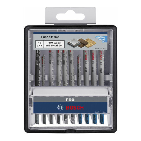 Bosch PRO Wood and Metal Stichsägeblatt Set, T 144 DP, T 121 BFC, 100 mm, 10-tlg.