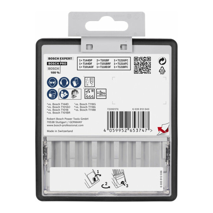 Bosch PRO Wood and Metal Stichsägeblatt Set, T 144 DP, T 121 BFC, 100 mm, 10-tlg.