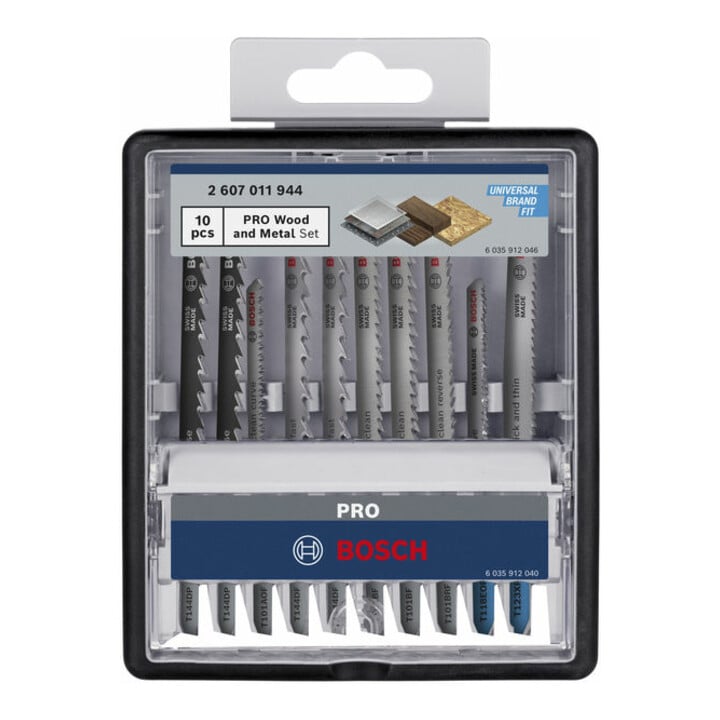 Bosch PRO Wood and Metal Stichsägeblatt Set, T 144 DP, T 123 XF, 100 mm, 10-tlg.
