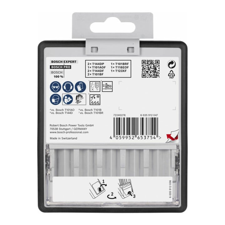 Bosch PRO Wood and Metal Stichsägeblatt Set, T 144 DP, T 123 XF, 100 mm, 10-tlg.