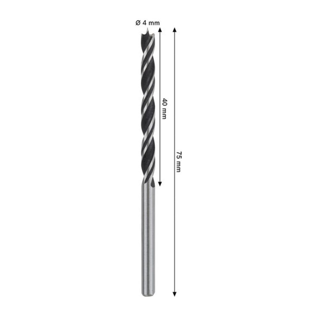 Bosch PRO Wood Holzspiralbohrer, 4x40x75 mm