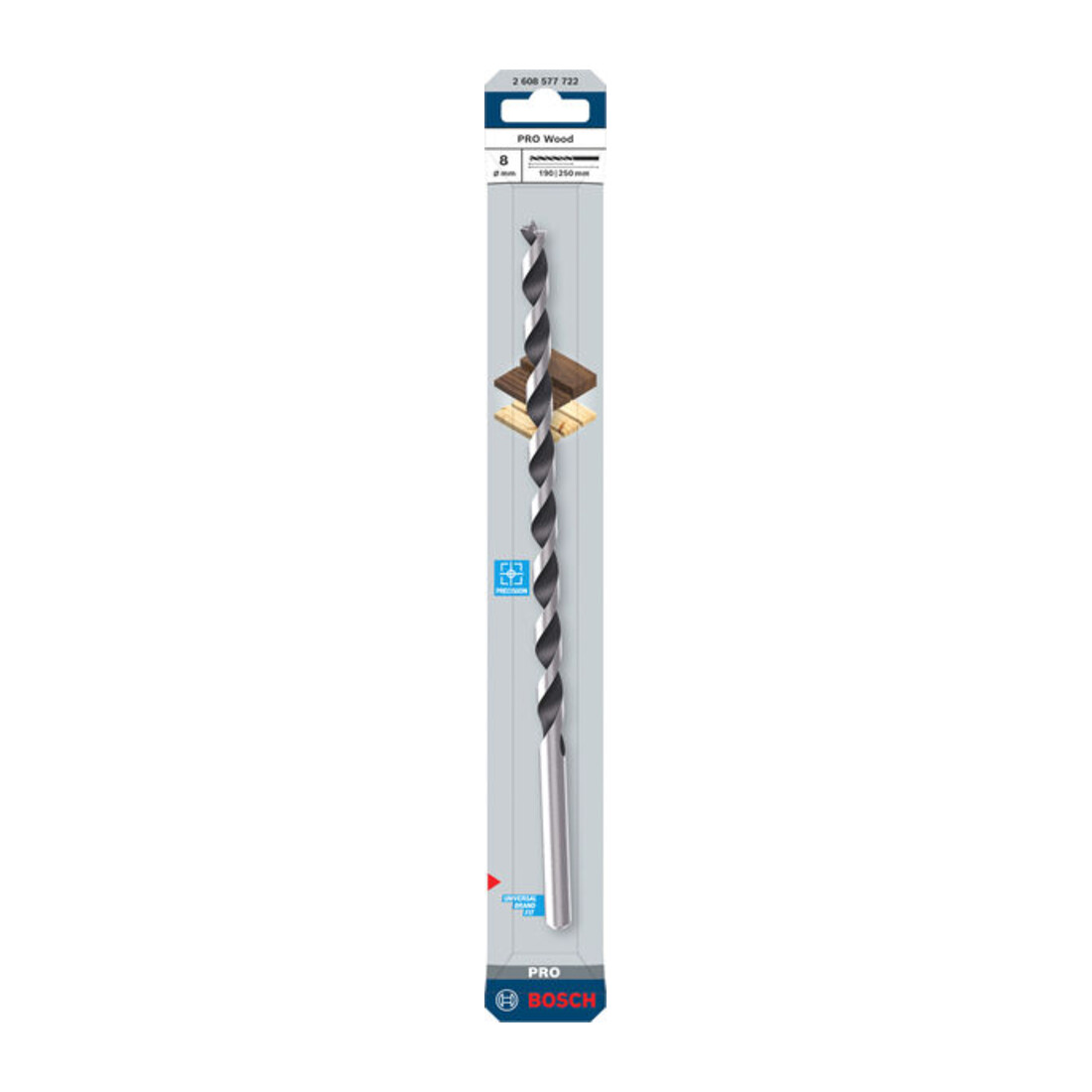 Bosch PRO Wood Holzspiralbohrer, 8x190x250 mm