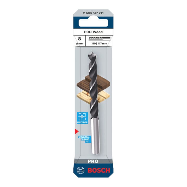 Bosch PRO Wood Holzspiralbohrer, 8x80x117 mm