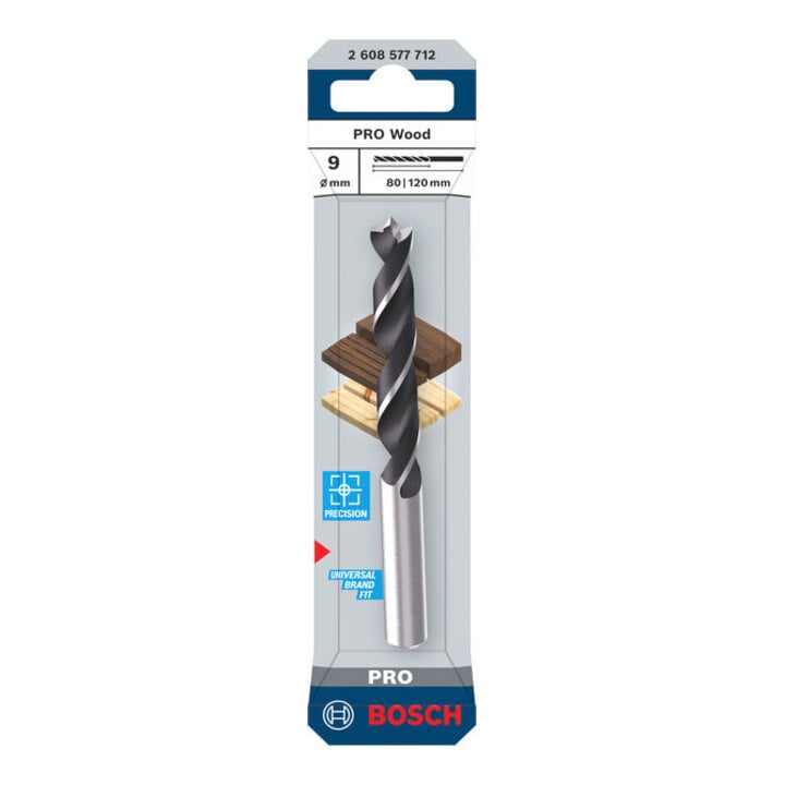 Bosch PRO Wood Holzspiralbohrer, 9x80x120 mm