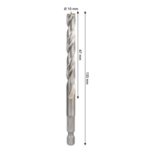 Bosch PRO Wood HSS-Holzspiralbohrer, 10x87x133 mm
