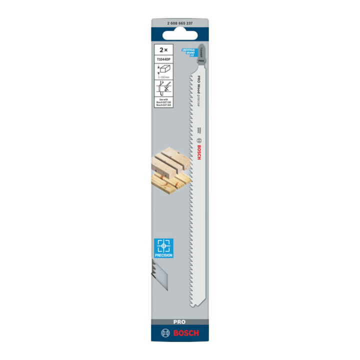 Bosch PRO Wood precise Lame de scie sauteuse T1044DP, 250 mm, 2 pcs