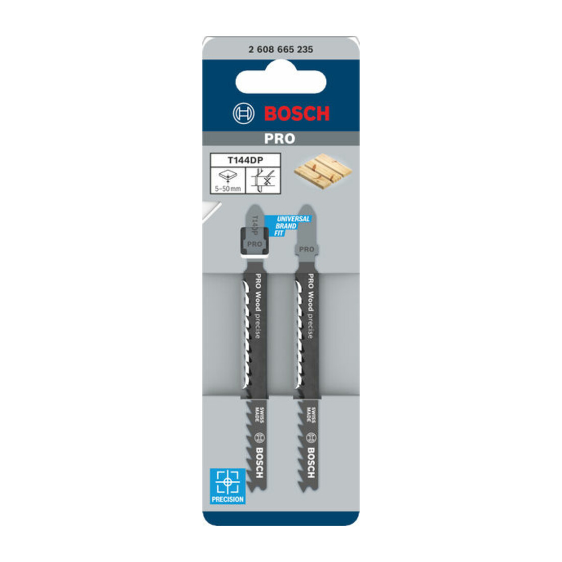 Bosch PRO Wood precise Lame de scie sauteuse T144DP, 100 mm, 2 pcs