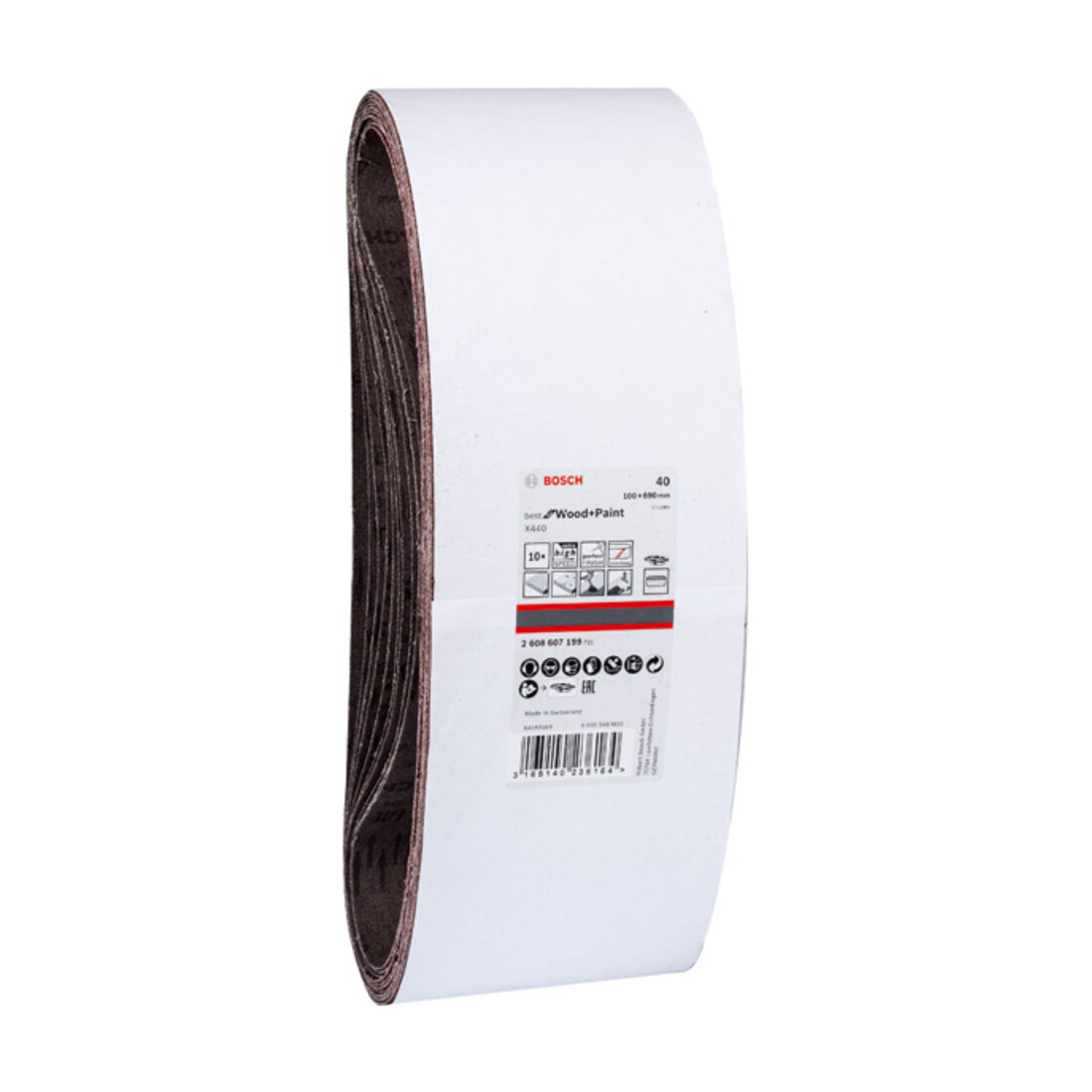 Bosch PRO X440 Schleifband, 100 x 690 mm, G40, 10-tlg.