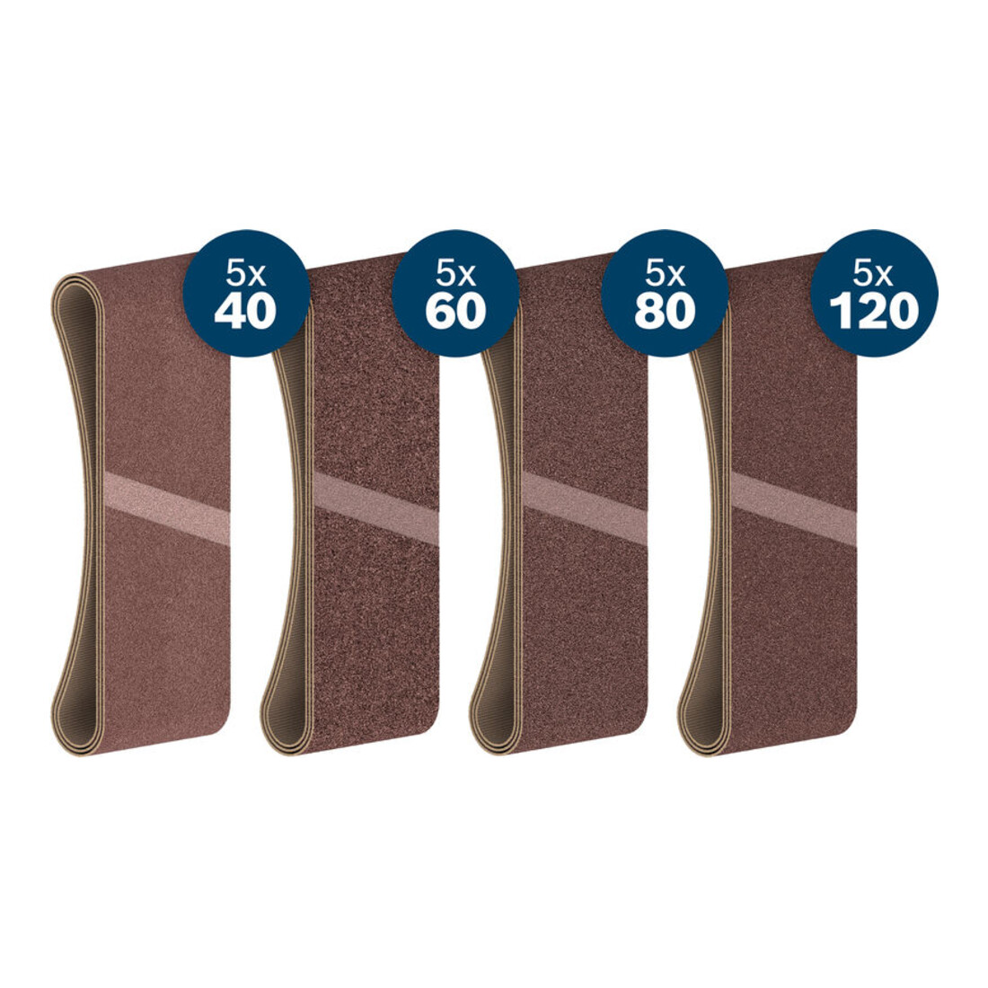 Bosch PRO X440 Schleifband Set, 75x457mm, K40/60/80/120, 20-tlg., Starter Pack