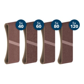 Bosch PRO X440 Schuurband Set, 75x457mm, K40/60/80/120, 20-dlg., Starter Pack