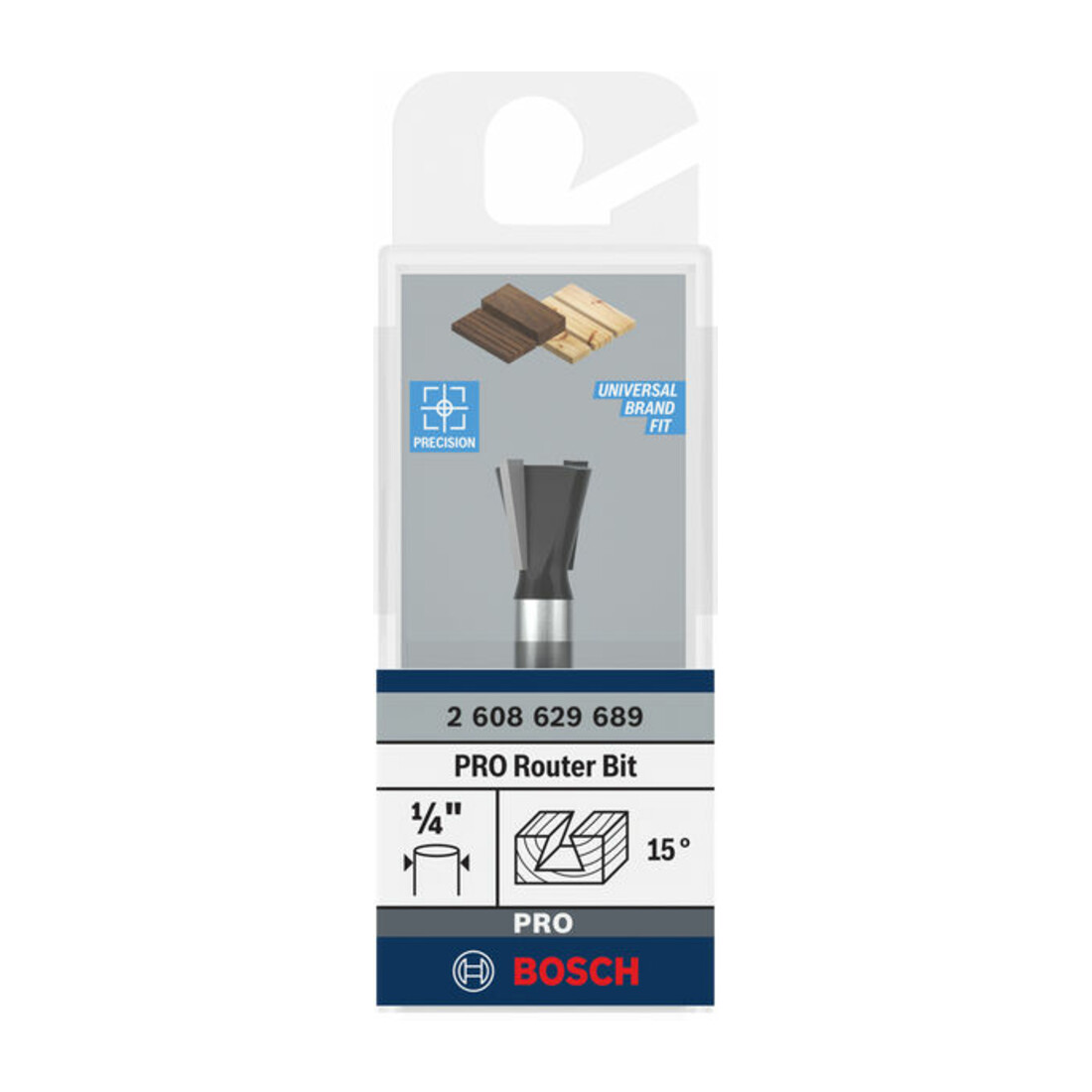 Bosch PRO Zinkenfräser, 15°, Schaft 1/4"