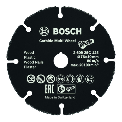 Disco da taglio Bosch Professional Carbide Multi Wheel Ø76mm, Ødel foro 10mm