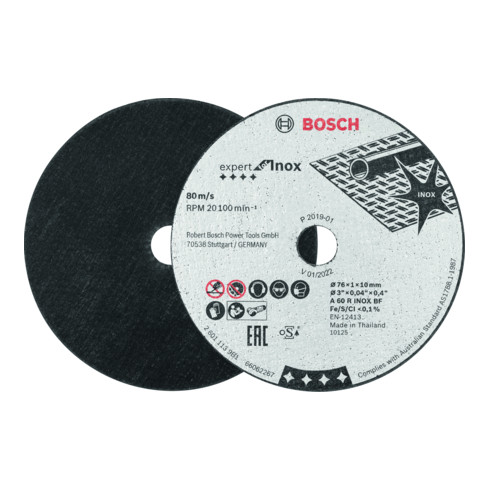 Bosch Disco da taglio Professional Expert for Inox, Ø76mm, Øforo 10mm