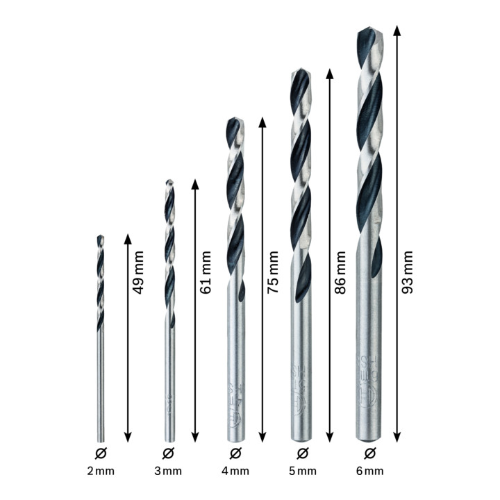 Bosch Professional HSS-draaiboor Metaal- en houtset voor metaal en hout 5 st.
