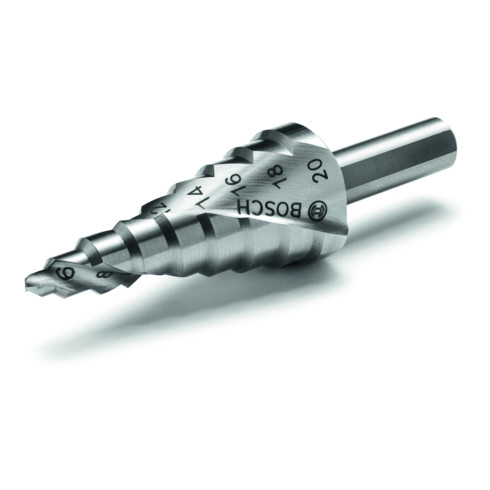 Bosch Professional HSS Stufenbohrer für Metall und Kunststoff, Durchmesser 4 – 20 mm, Länge 70,5 mm