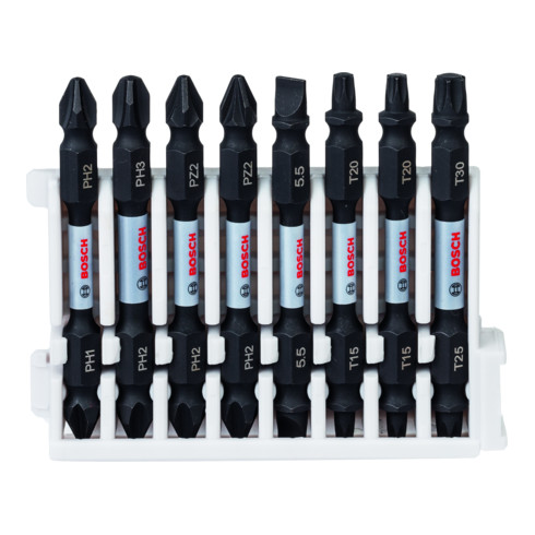 Bosch Professional Impact Control Double Blade schroevendraaier bitset Pick and Click 8 stuks.