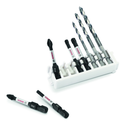 Bosch Professional Impact Control schroevendraaier bit en metaal / hout boren set Pick and Click 8 st.