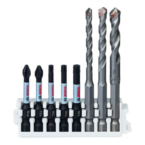 Bosch Professional Impact Control schroevendraaier bit en tegelboor set Pick and Click 8 delig