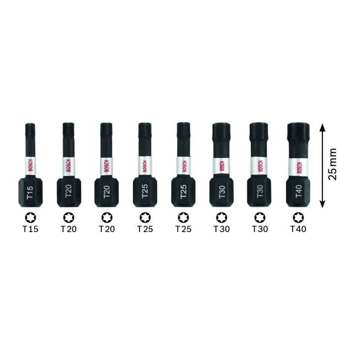 Bosch Professional Impact Control schroevendraaier bitset Pick and Click Torx 25 mm 8 st.