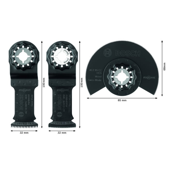 Bosch Professional Starlock invalzaagblad en segmentzaagbladset voor hout en metaal 3 st.