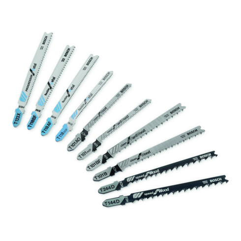Bosch Professional Stichsägeblätter Wood and Metal Advanced set für Holz und Metall 10 tlg