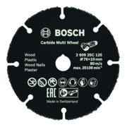 Bosch Professional Trennscheibe Carbide Multi Wheel Durchmesser 76 mm, Bohrung Durchmesser 10 mm