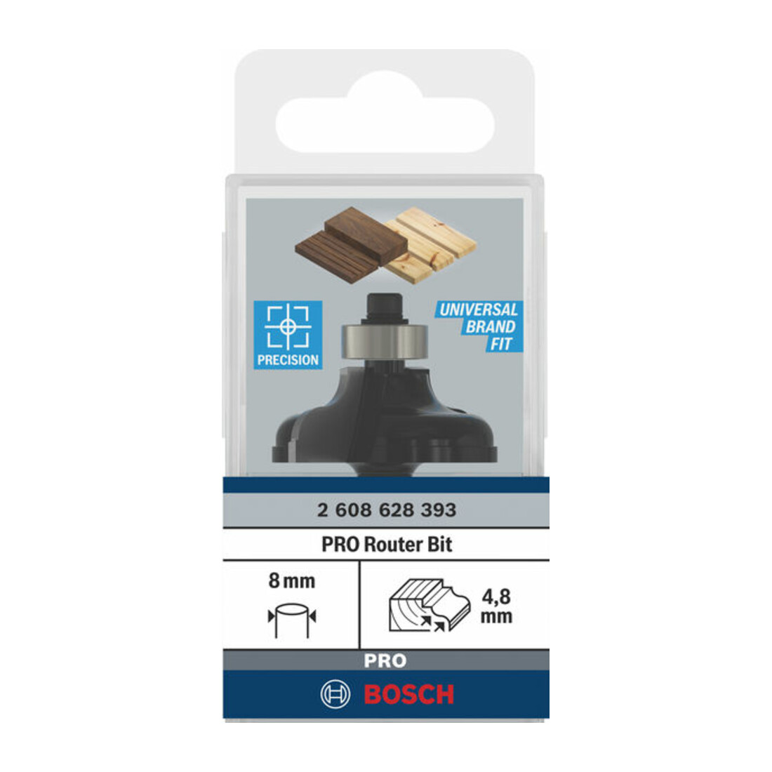 Bosch profielfrees A 8 mm R1 4,8 mm B 11 mm L 14,3 mm G 57 mm