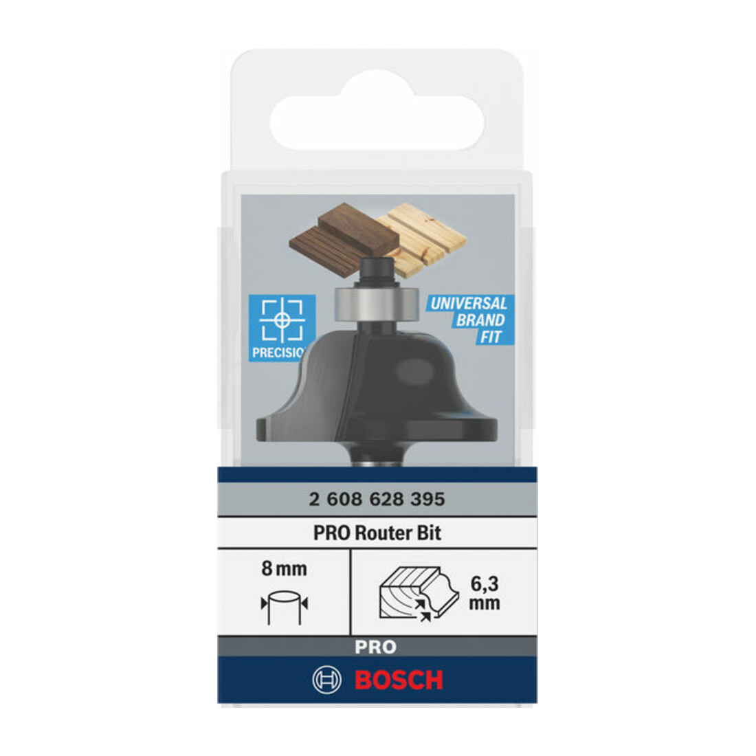 Bosch profielfrees B 8 mm R1 6,3 mm B 12,7 mm L 17 mm G 61 mm