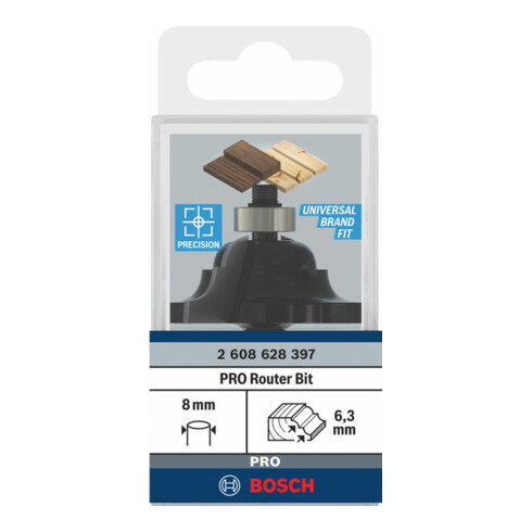 Bosch profielfrees D 8 mm R1 6,3 mm B 15 mm L 18 mm G 60 mm