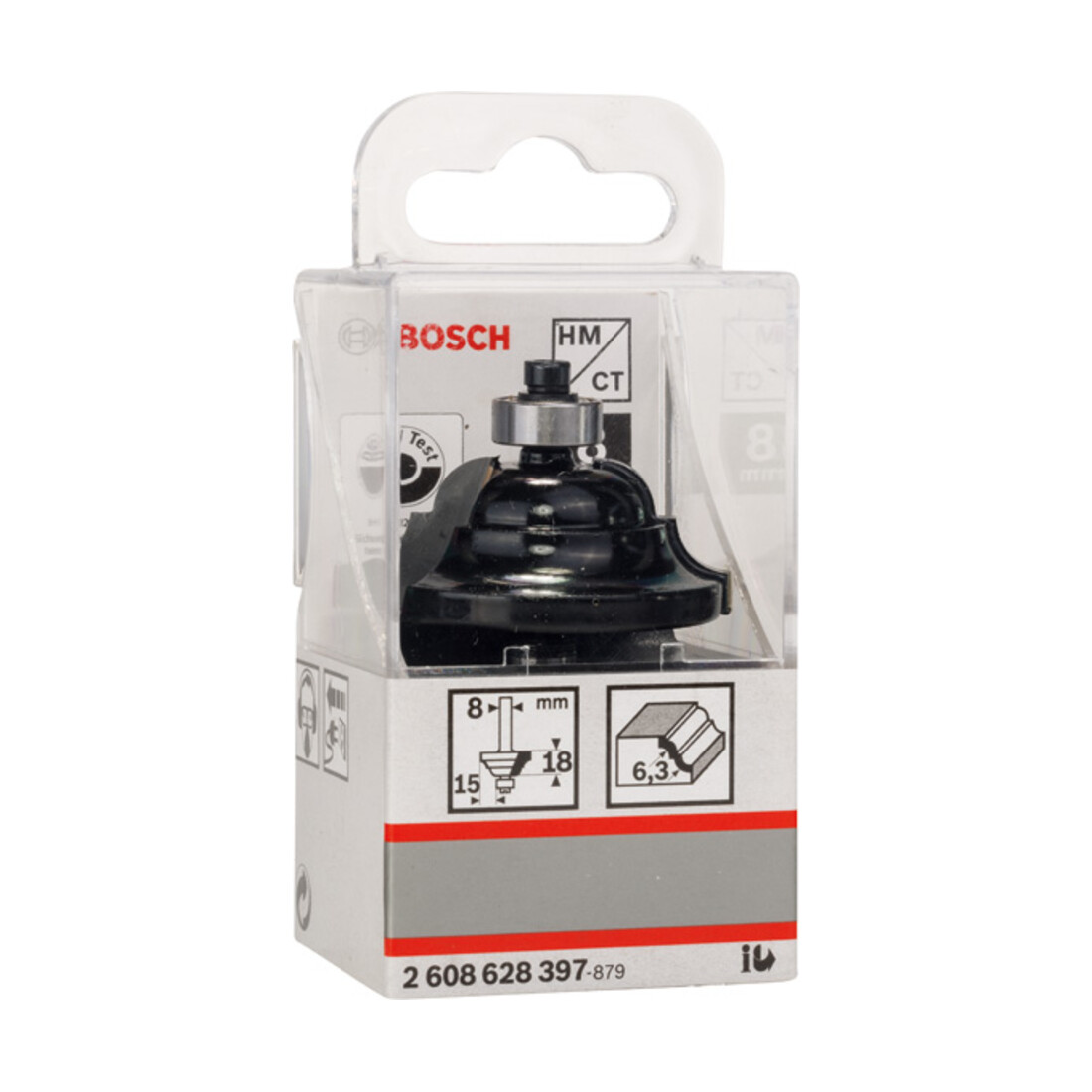 Bosch profielfrees D 8 mm R1 6,3 mm B 15 mm L 18 mm G 60 mm
